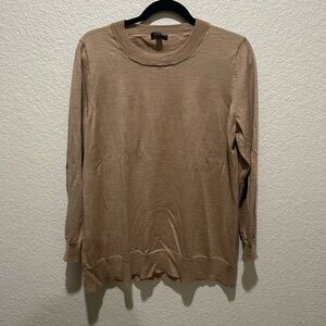 J. Crew Women's Tan Crew Neck Sweater - has small holes